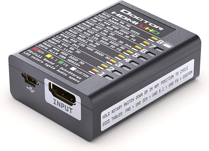 PureLink GmbH Dr. HDMI 4K EDID Manager Emulator - löst HDMI Handshake Probleme bis 4K@60Hz, 18Gbps, 40 EDID-Bänke – DRHDMI4K